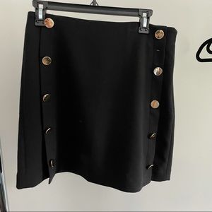 LOFT Black Nautical Mini Skirt
